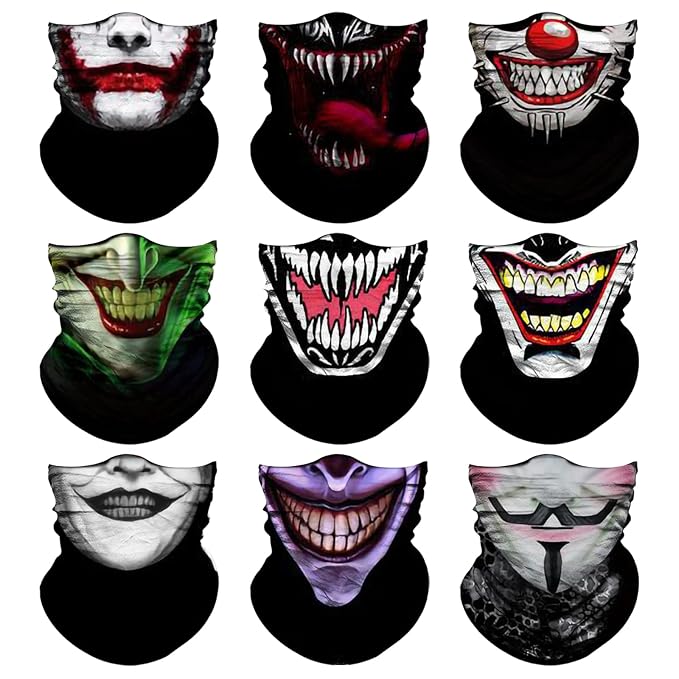 Venswell 9pcs Headwear, Bandanas Face Mask